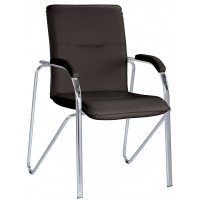 Кресло "Самба" хром Z11(черный кожзам) Soft (накладки) - Магазин "Домовенок" 39595.ru