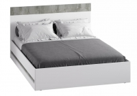 Кровать "Инстайл" (160, Метрополитан грей/ белый глянец, без настила) - Магазин "Домовенок"- розничная продажа мебели г.Ирбит